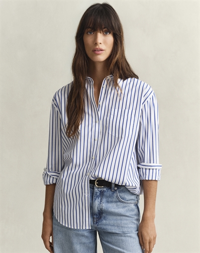 Gant - Rel Classic Stripe Skjorte - Royal Blue